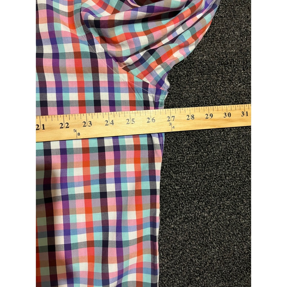 Bugatchi Uomo Mens Classic Fit Multicolor Plaid Long Sleeve Button Down Shirt L - Picture 4 of 11